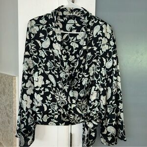 Zara Black and White Floral Women's Top